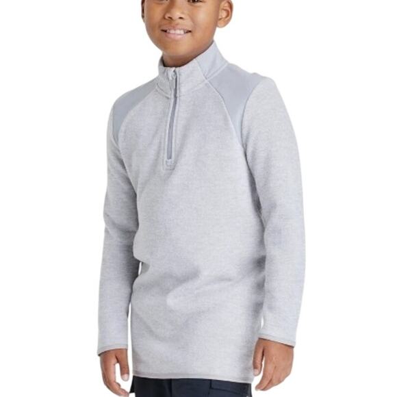 all in motion Fleece Quarter Zip Sweatshirt Boy's Size Medium 8/10 Heather Gray - Picture 1 of 8